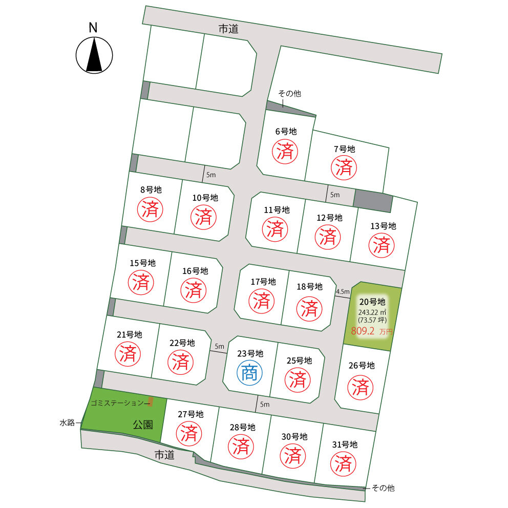 プラスタウン川島Ⅱ-区画図