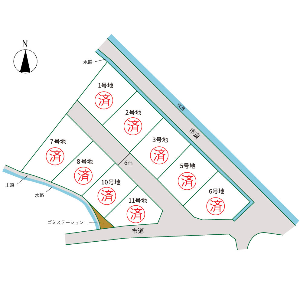 【完売】プラスタウン津森-区画図
