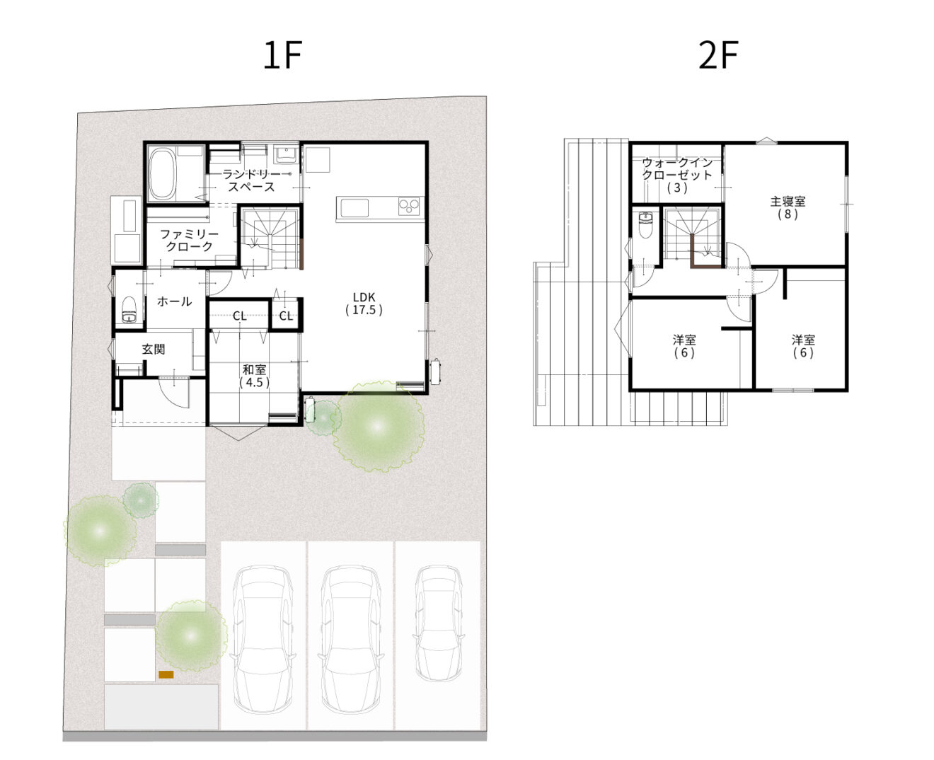 17号地間取り図_1・2階