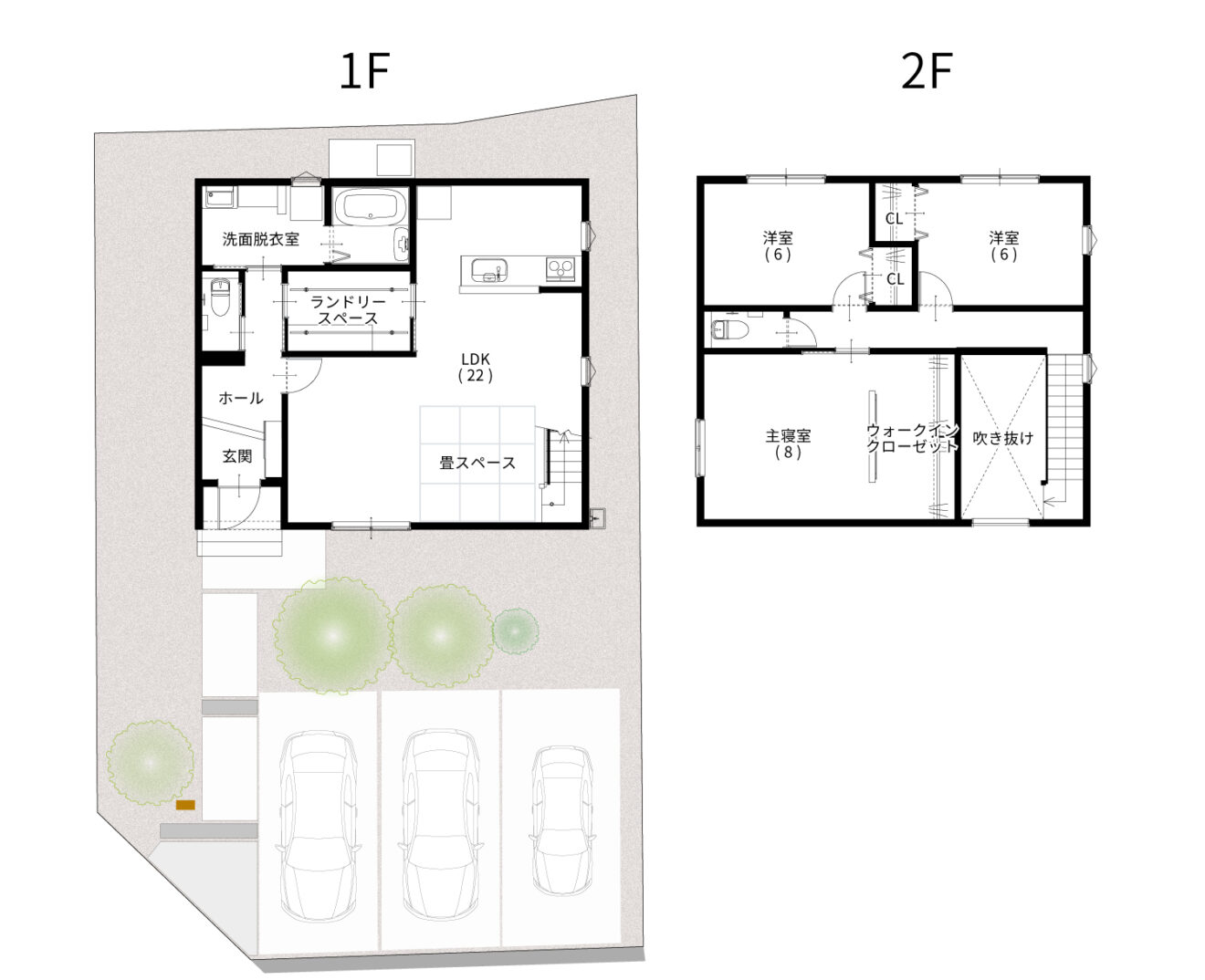 18号地間取り図_1・2階