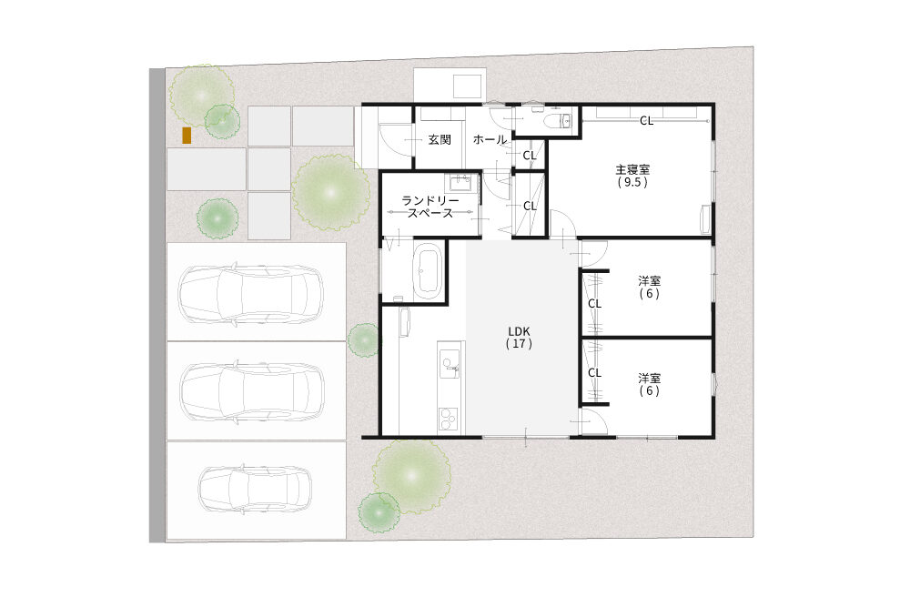 1号地間取り図_1階