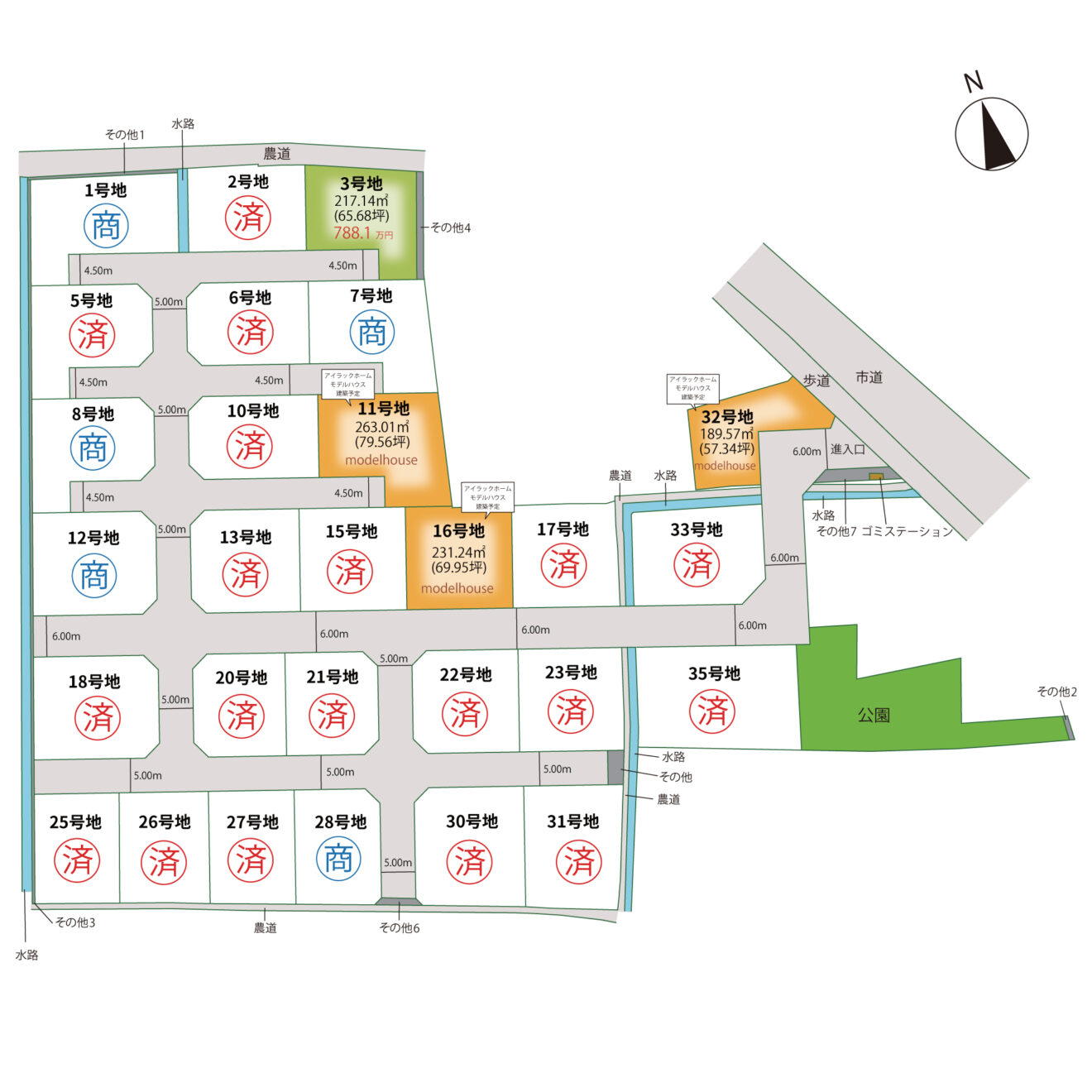 リジエルガーデン下田井Ⅲ 区画図