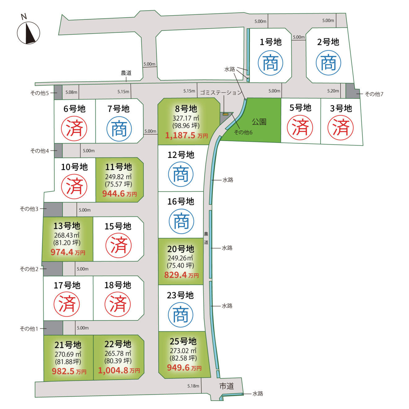 アイタウン下田井Ⅱ 区画図