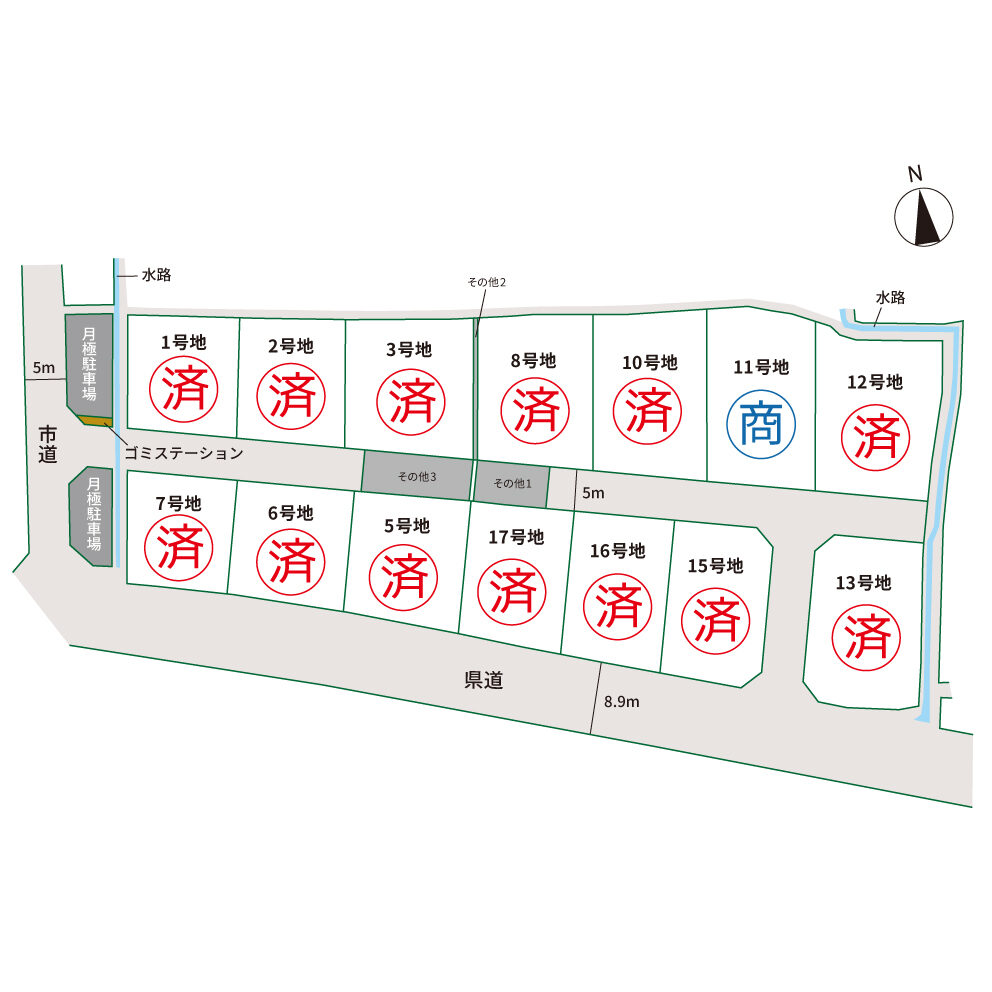 アイタウン川部-区画図(モデルあり)